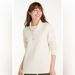L.L. Bean Cream Quilted Sweatshirt | L | EUC
